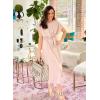 imageHappy Sailed Womens Formal Dress 2025 Trendy Elegant Batwing Sleeve Front Wrap Tie Waist Long Maxi Cocktail Party DressesOatmeal