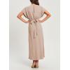 imageHappy Sailed Womens Formal Dress 2025 Trendy Elegant Batwing Sleeve Front Wrap Tie Waist Long Maxi Cocktail Party DressesOatmeal