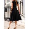 imageHappy Sailed Womens Pleated Midi Dress Summer V Neck Cap Sleeve Slim Fit ALine Cocktail Party DressesBlack