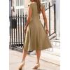 imageHappy Sailed Womens Pleated Midi Dress Summer V Neck Cap Sleeve Slim Fit ALine Cocktail Party DressesKhaki