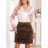imageHappy Sailed Womens Sequin Skirt Sparkly Stretchy Velvet High Waisted Bodycon Mini Skorts Night Out Glitter SkirtsBrown