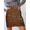 imageHappy Sailed Womens Sequin Skirt Sparkly Stretchy Velvet High Waisted Bodycon Mini Skorts Night Out Glitter SkirtsBrown