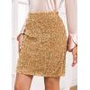 imageHappy Sailed Womens Sequin Skirt Sparkly Stretchy Velvet High Waisted Bodycon Mini Skorts Night Out Glitter SkirtsDark Champagne