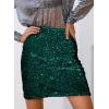 imageHappy Sailed Womens Sequin Skirt Sparkly Stretchy Velvet High Waisted Bodycon Mini Skorts Night Out Glitter SkirtsGreen