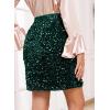imageHappy Sailed Womens Sequin Skirt Sparkly Stretchy Velvet High Waisted Bodycon Mini Skorts Night Out Glitter SkirtsGreen