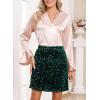 imageHappy Sailed Womens Sequin Skirt Sparkly Stretchy Velvet High Waisted Bodycon Mini Skorts Night Out Glitter SkirtsGreen