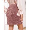 imageHappy Sailed Womens Sequin Skirt Sparkly Stretchy Velvet High Waisted Bodycon Mini Skorts Night Out Glitter SkirtsPink