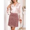 imageHappy Sailed Womens Sequin Skirt Sparkly Stretchy Velvet High Waisted Bodycon Mini Skorts Night Out Glitter SkirtsPink