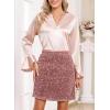 imageHappy Sailed Womens Sequin Skirt Sparkly Stretchy Velvet High Waisted Bodycon Mini Skorts Night Out Glitter SkirtsPink