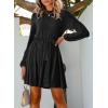 imageHappy Sailed Womens Velvet Dress Fall Fashion Lantern Sleeve High Waist ALine Skater Cocktail Party Dresses with BeltBlack