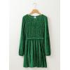imageHappy Sailed Womens Velvet Dress Fall Fashion Lantern Sleeve High Waist ALine Skater Cocktail Party Dresses with BeltGreen
