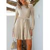 imageHappy Sailed Womens Velvet Dress Fall Fashion Lantern Sleeve High Waist ALine Skater Cocktail Party Dresses with BeltIvory Color