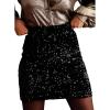 imageHappy Sailed Womens Sequin Skirt Sparkly Stretchy Velvet High Waisted Bodycon Mini Skorts Night Out Glitter SkirtsBlack