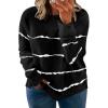 imageHappy Sailed Womens Plus Size Tie Dye Sweatshirt Casual Long Sleeve Crew Neck Striped Pullover Tops3X Black