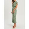 imageHappy Sailed Womens Formal Dress 2025 Trendy Elegant Batwing Sleeve Front Wrap Tie Waist Long Maxi Cocktail Party DressesLight Green