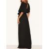 imageHappy Sailed Womens Formal Dress Batwing Sleeve Waist Belted High Slit Long Maxi Party Dresses Evening GownBlack