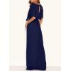 imageHappy Sailed Womens Formal Dress Batwing Sleeve Waist Belted High Slit Long Maxi Party Dresses Evening GownBlue