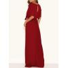 imageHappy Sailed Womens Formal Dress Batwing Sleeve Waist Belted High Slit Long Maxi Party Dresses Evening GownRed 1