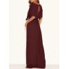 imageHappy Sailed Womens Formal Dress Batwing Sleeve Waist Belted High Slit Long Maxi Party Dresses Evening GownRed