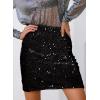 imageHappy Sailed Womens Sequin Skirt Sparkly Stretchy Velvet High Waisted ALine Mini Skorts Night Out Glitter SkirtsBlack