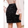 imageHappy Sailed Womens Sequin Skirt Sparkly Stretchy Velvet High Waisted ALine Mini Skorts Night Out Glitter SkirtsBlack