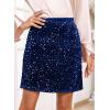 imageHappy Sailed Womens Sequin Skirt Sparkly Stretchy Velvet High Waisted ALine Mini Skorts Night Out Glitter SkirtsBlue