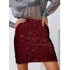 imageHappy Sailed Womens Sequin Skirt Sparkly Stretchy Velvet High Waisted ALine Mini Skorts Night Out Glitter SkirtsBurgundy Red