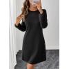 imageHappy Sailed Womens Cocktail Dresses Lace Crochet Long Sleeve Side Button A Line Shift Dress with Pockets Trendy Fall 2025Black