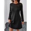 imageHappy Sailed Womens Cocktail Dresses Lace Crochet Long Sleeve Side Button A Line Shift Dress with Pockets Trendy Fall 2025Black