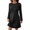imageHappy Sailed Womens Cocktail Dresses Lace Crochet Long Sleeve Side Button A Line Shift Dress with Pockets Trendy Fall 2025Black