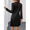 imageHappy Sailed Womens Cocktail Dresses Lace Crochet Long Sleeve Side Button A Line Shift Dress with Pockets Trendy Fall 2025Black
