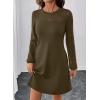 imageHappy Sailed Womens Cocktail Dresses Lace Crochet Long Sleeve Side Button A Line Shift Dress with Pockets Trendy Fall 2025Green