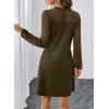 imageHappy Sailed Womens Cocktail Dresses Lace Crochet Long Sleeve Side Button A Line Shift Dress with Pockets Trendy Fall 2025Green