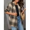 imageHappy Sailed Womens Plaid Blazer Classic Lapel Collar Double Breasted Open Front Blazers Jackets Work Suit with PocketsBeige