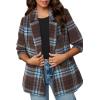 imageHappy Sailed Womens Plaid Blazer Classic Lapel Collar Double Breasted Open Front Blazers Jackets Work Suit with PocketsBlue