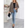 imageHappy Sailed Womens Plaid Blazer Classic Lapel Collar Double Breasted Open Front Blazers Jackets Work Suit with PocketsCoffee
