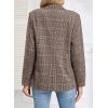 imageHappy Sailed Womens Plaid Blazer Classic Lapel Collar Double Breasted Open Front Blazers Jackets Work Suit with PocketsCoffee