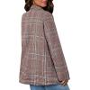 imageHappy Sailed Womens Plaid Blazer Classic Lapel Collar Double Breasted Open Front Blazers Jackets Work Suit with PocketsDark Khaki