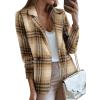 imageHappy Sailed Womens Plaid Blazer Classic Lapel Collar Double Breasted Open Front Blazers Jackets Work Suit with PocketsYellow