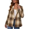 imageHappy Sailed Womens Plaid Blazer Classic Lapel Collar Double Breasted Open Front Blazers Jackets Work Suit with PocketsYellow