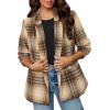 imageHappy Sailed Womens Plaid Blazer Classic Lapel Collar Double Breasted Open Front Blazers Jackets Work Suit with PocketsYellow