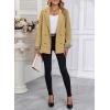 imageHappy Sailed Womens Plaid Cuff Blazers Double Breasted Open Front Business Casual Office Blazer Jackets Work OutfitsKhaki