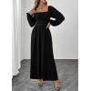 imageHappy Sailed Fall Jumpsuits for Women Dressy Long Sleeve Lace Insert High Waisted Wide Leg Pants Rompers One Piece OutfitsBlack