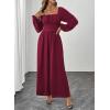 imageHappy Sailed Fall Jumpsuits for Women Dressy Long Sleeve Lace Insert High Waisted Wide Leg Pants Rompers One Piece OutfitsFiery Red