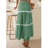 imageHappy Sailed Womens Boho Maxi Skirts Colorblock Wave Striped Elastic High Waist A Line Flowy Long Skirts with Pockets