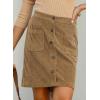 imageHappy Sailed Womens Corduroy Skirts Fall Winter High Waisted Button Down Aline Short Mini Skirt with PocketsKhaki Camel