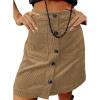 imageHappy Sailed Womens Corduroy Skirts Fall Winter High Waisted Button Down Aline Short Mini Skirt with PocketsKhaki Camel