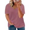 imageHappy Sailed Womens Plus Size Summer Tops ShortLong Sleeve V Neck Loose Casual Tee Shirt1X5X