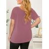 imageHappy Sailed Womens Plus Size Summer Tops ShortLong Sleeve V Neck Loose Casual Tee Shirt1X5X