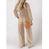 imageHappy Sailed Womens Square Neck Jumpsuits  High Waisted Wide Leg Pants Rompers with PocketsLong Sleeve One Piece OutfitApricot